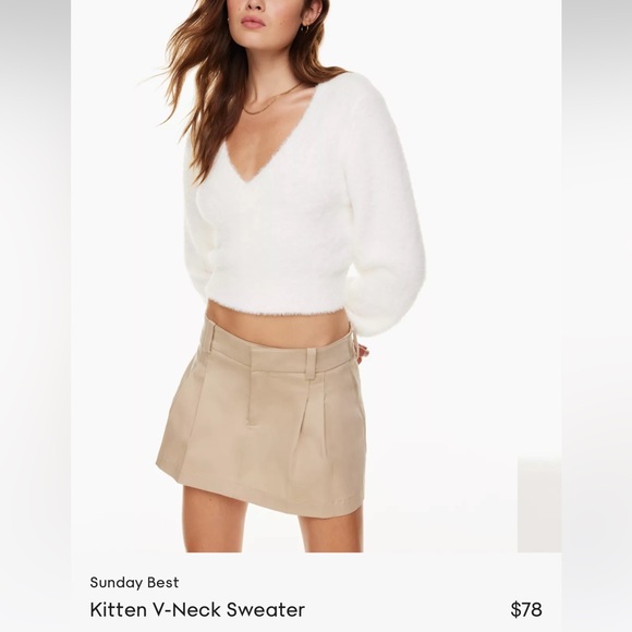 Aritzia Sunday Best V-Neck Kitten Sweater - Picture 2 of 2